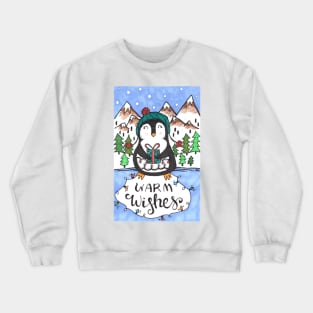 Warm Wishes Holiday Penguin Crewneck Sweatshirt